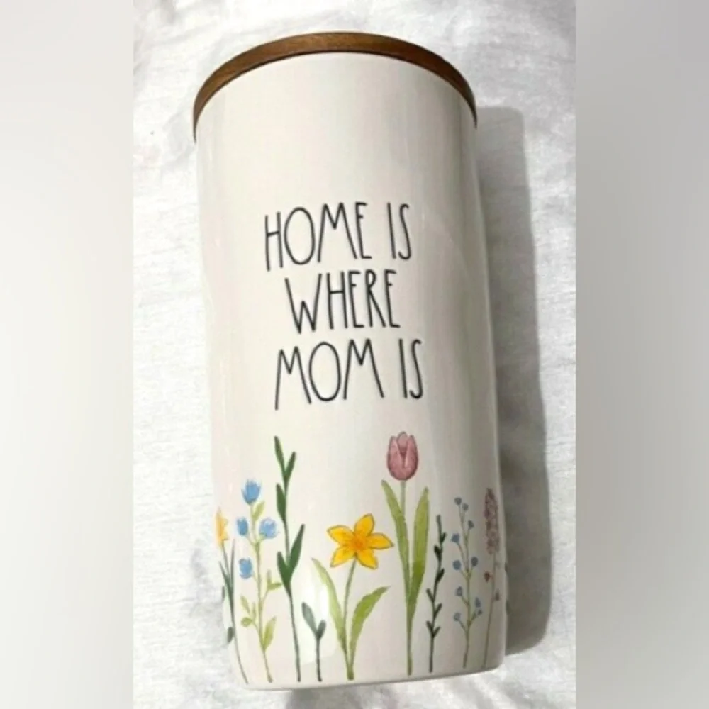 NEW Rae Dunn ‘HOME IS WHERE MOM IS’ Tall Skinny Canister
